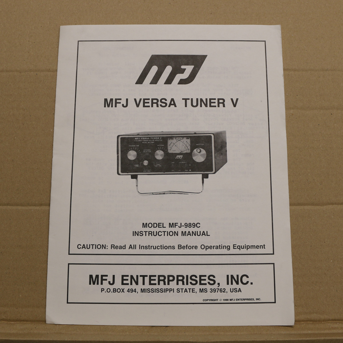 MFJ MFJ-989C Instruction Manual