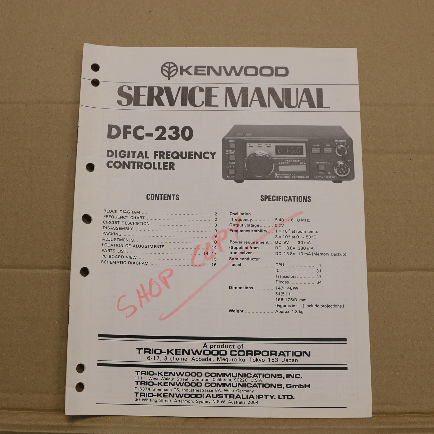 Kenwood DFC-230 Service Manual