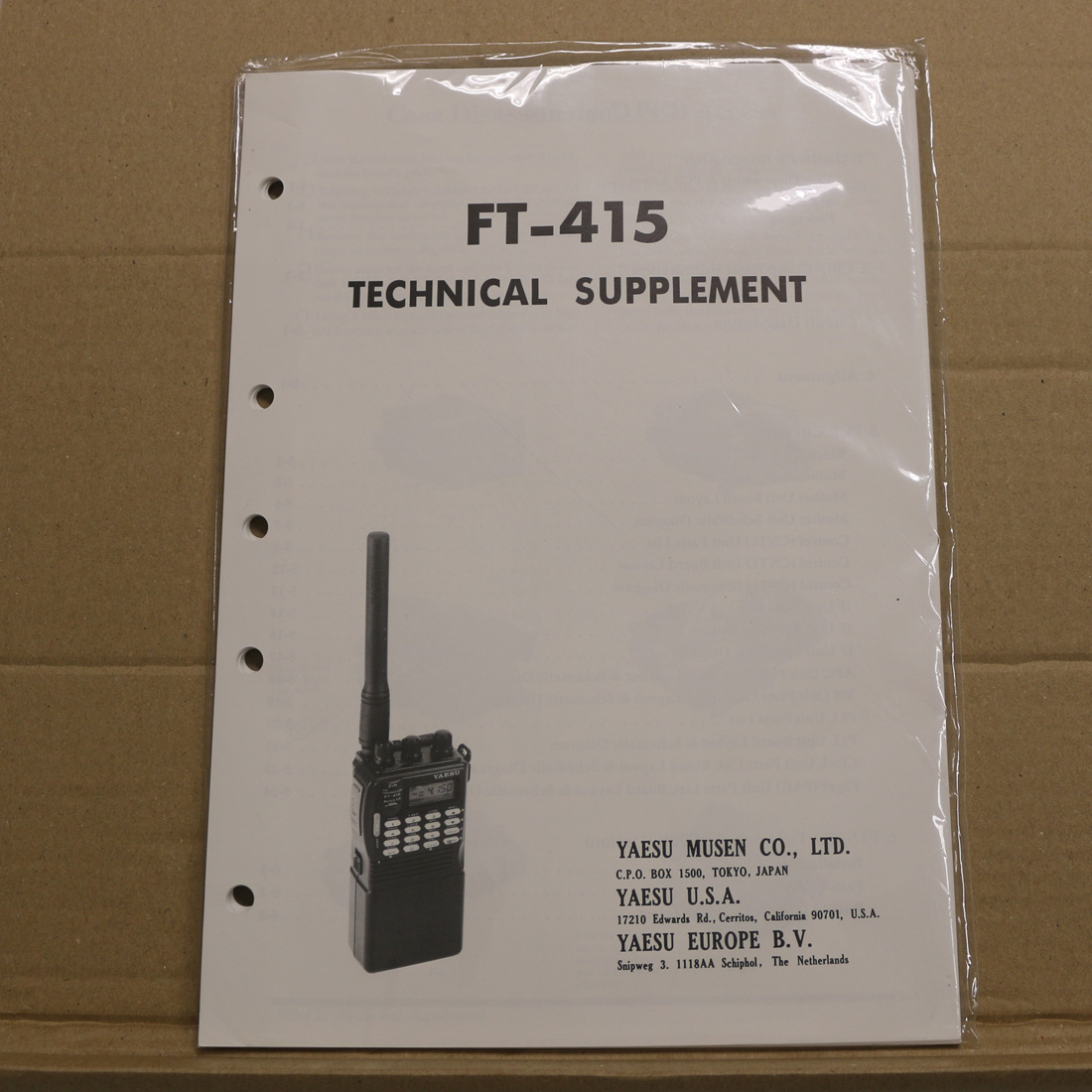 Yaesu FT-415 Technical Supplement