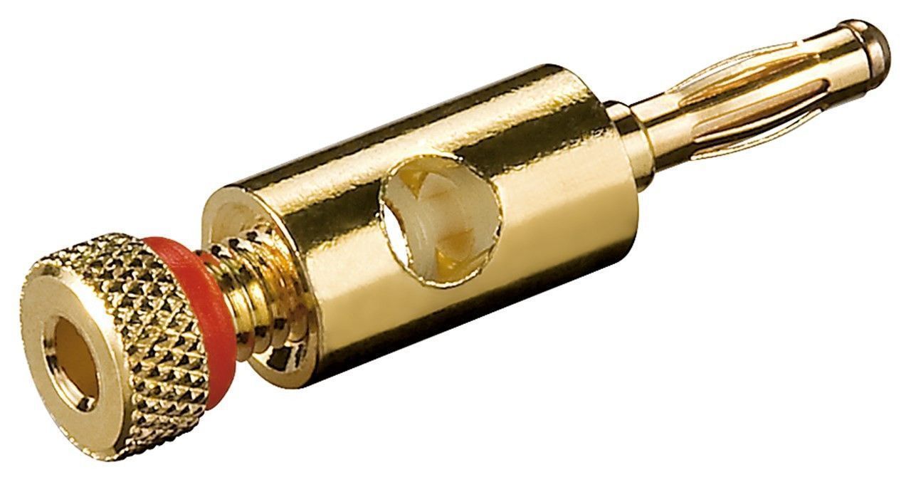 Bananenstecker / Büschelstecker mit Schraubanschluss rot