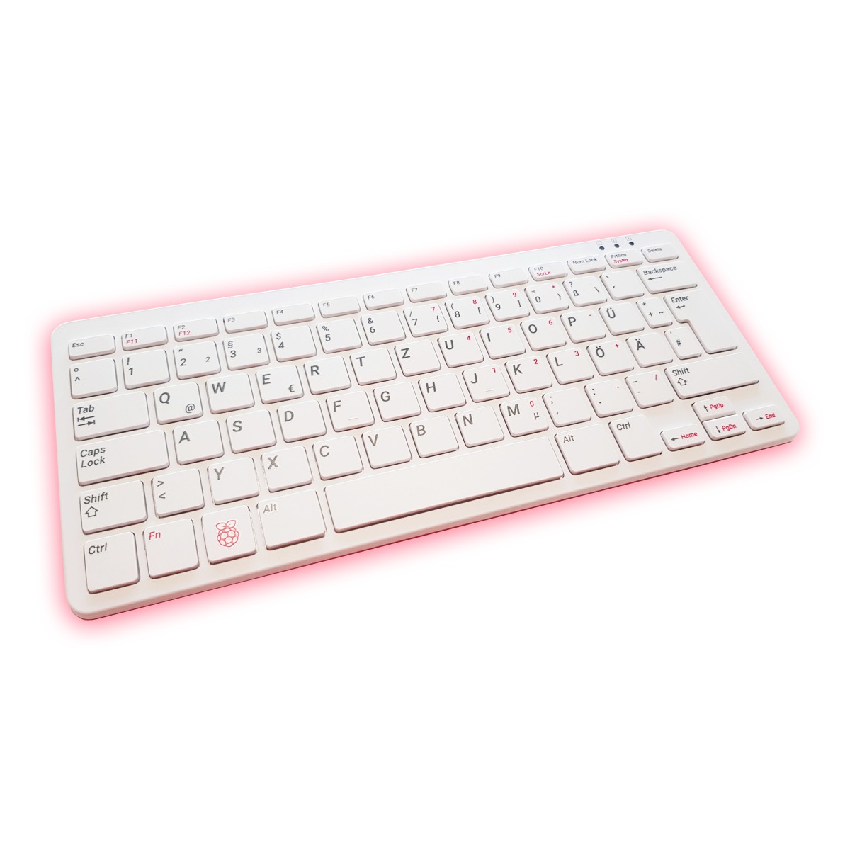 offizielle Raspberry Pi Tastatur weiß/rot