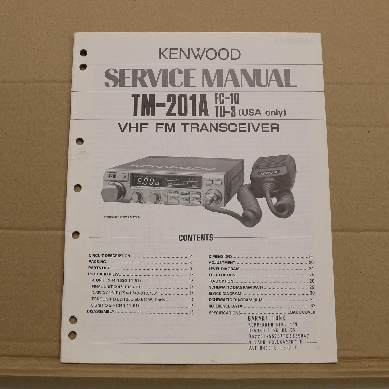 Kenwood TM-201A Service Manual