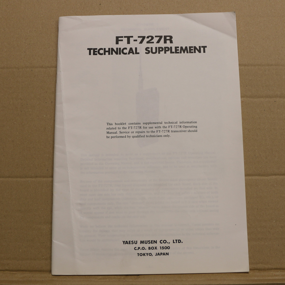 Yaesu FT-727R Technical Supplement