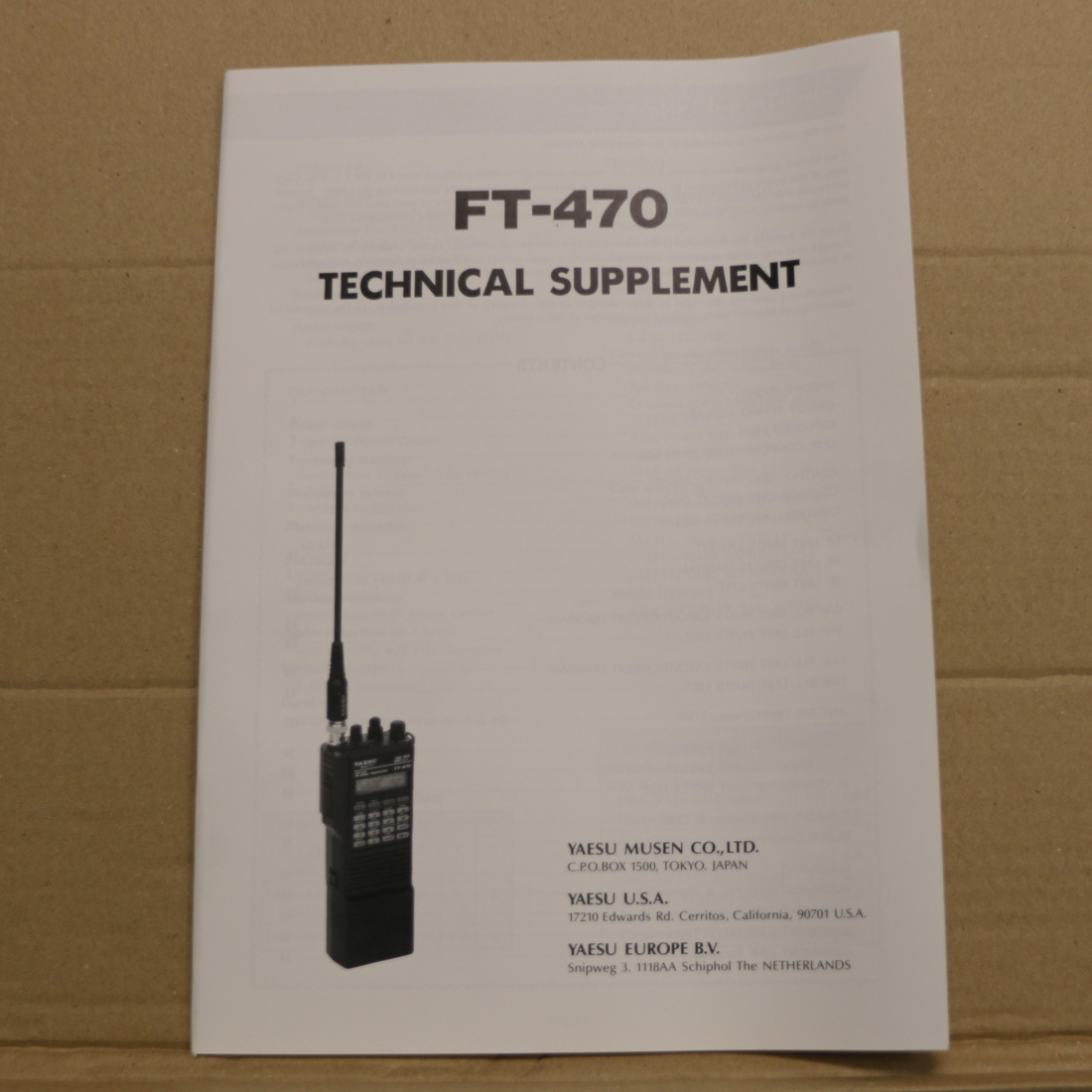 Yaesu FT-470 Technical Supplement