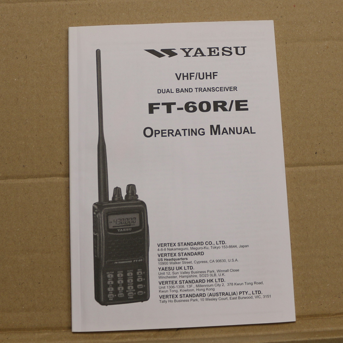 Yaesu FT-60R/E Operating Manual