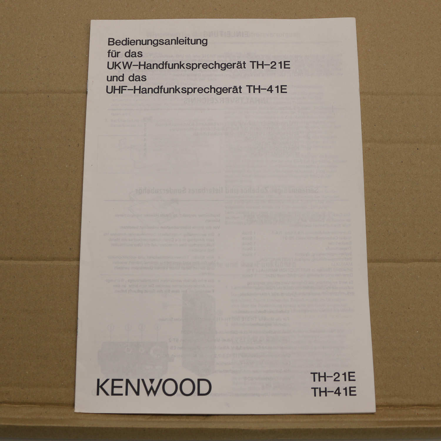 Kenwood TH-21E / TH-41E Bedienungsanleitung