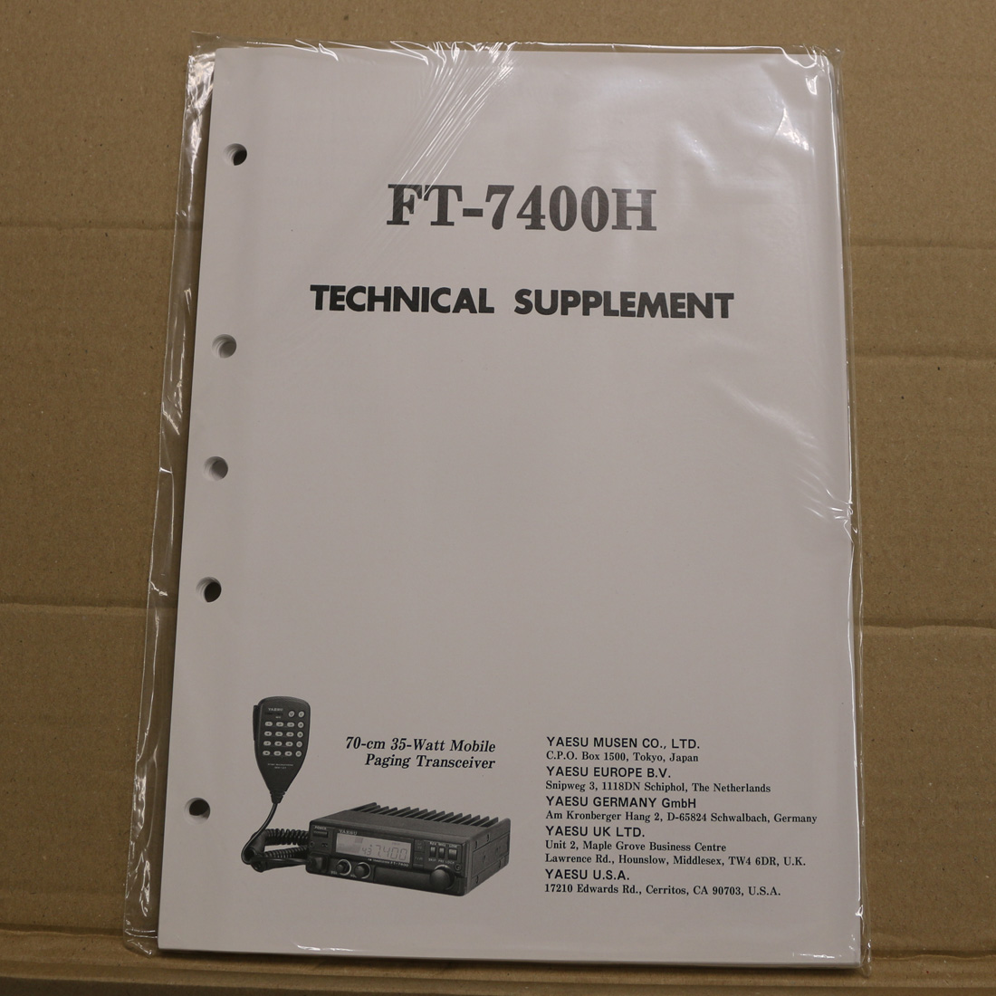 Yaesu FT-7400H Technical Supplement