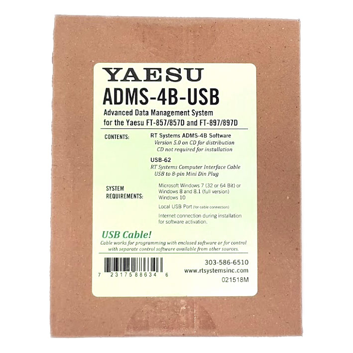 RT-Systems ADMS-4B-USB Programmiersoftware für Yaesu FT-857 u. FT897