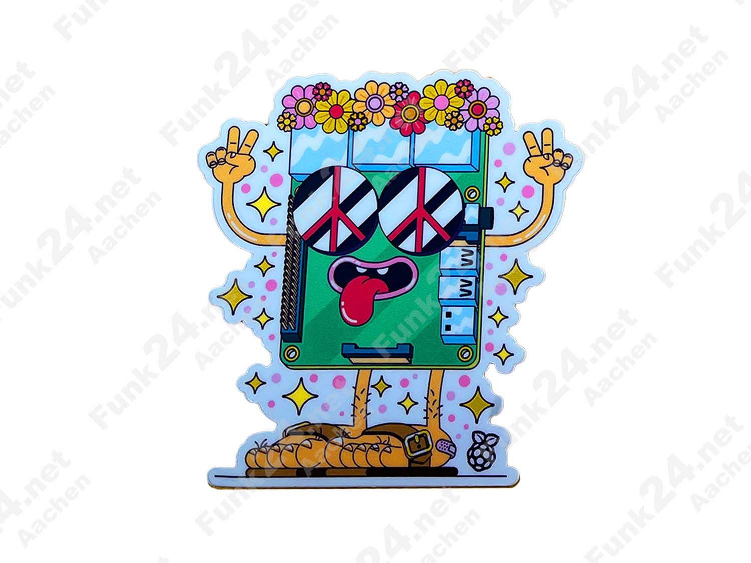 Raspberry Pi Aufkleber / Sticker "Hippie Pi" Raspberry Pi Aufkleber / Sticker "Hippie Pi"
