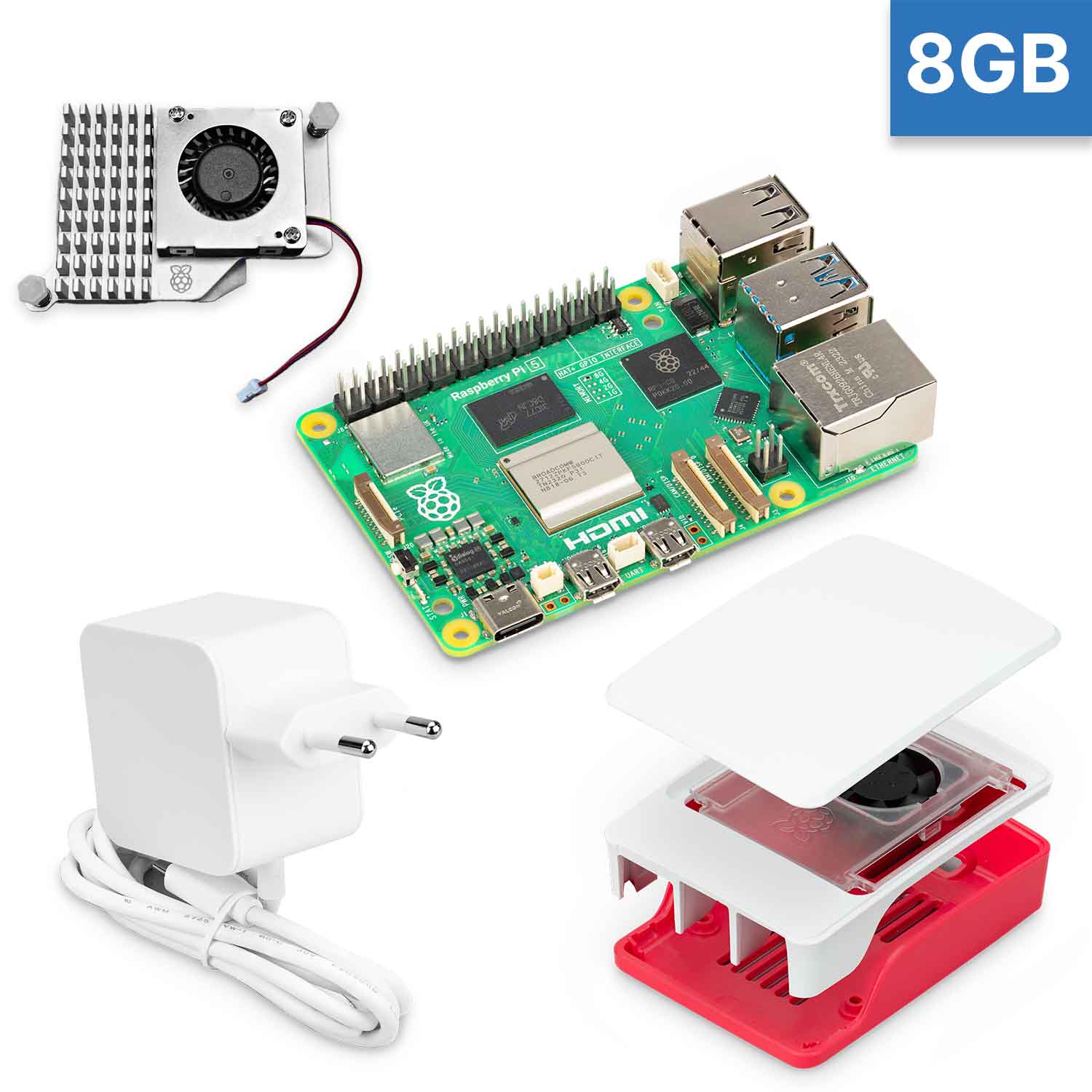 Raspberry Pi 5 "S-Bundle" weiß 8GB RAM 