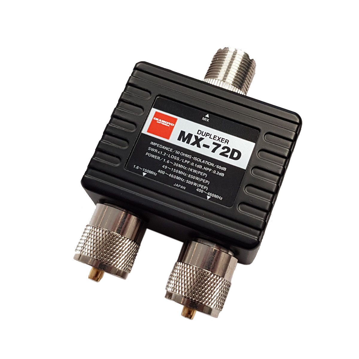 Diamond MX-72D Diplexer 1.6-150/400-460 MHz