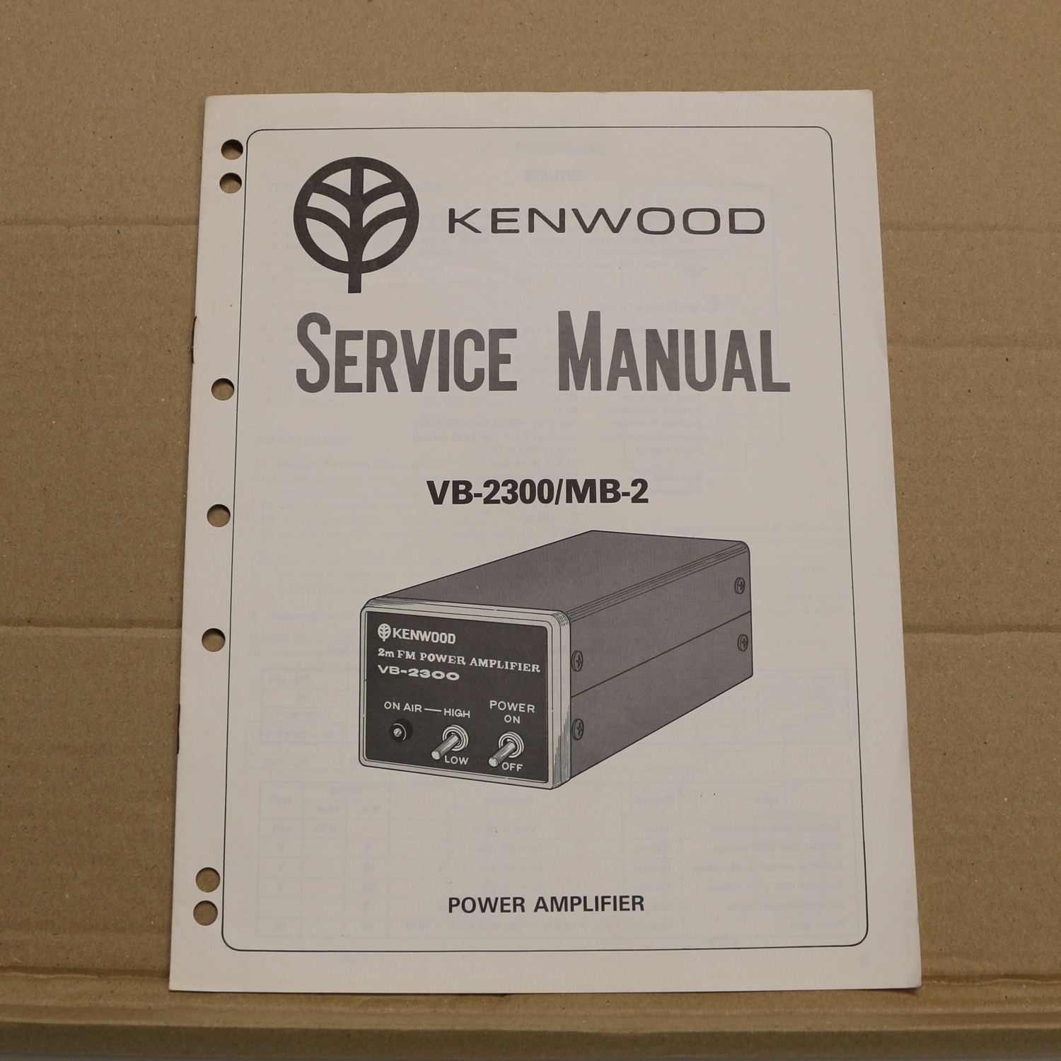 Kenwood VB-2300/MB2 Service Manual