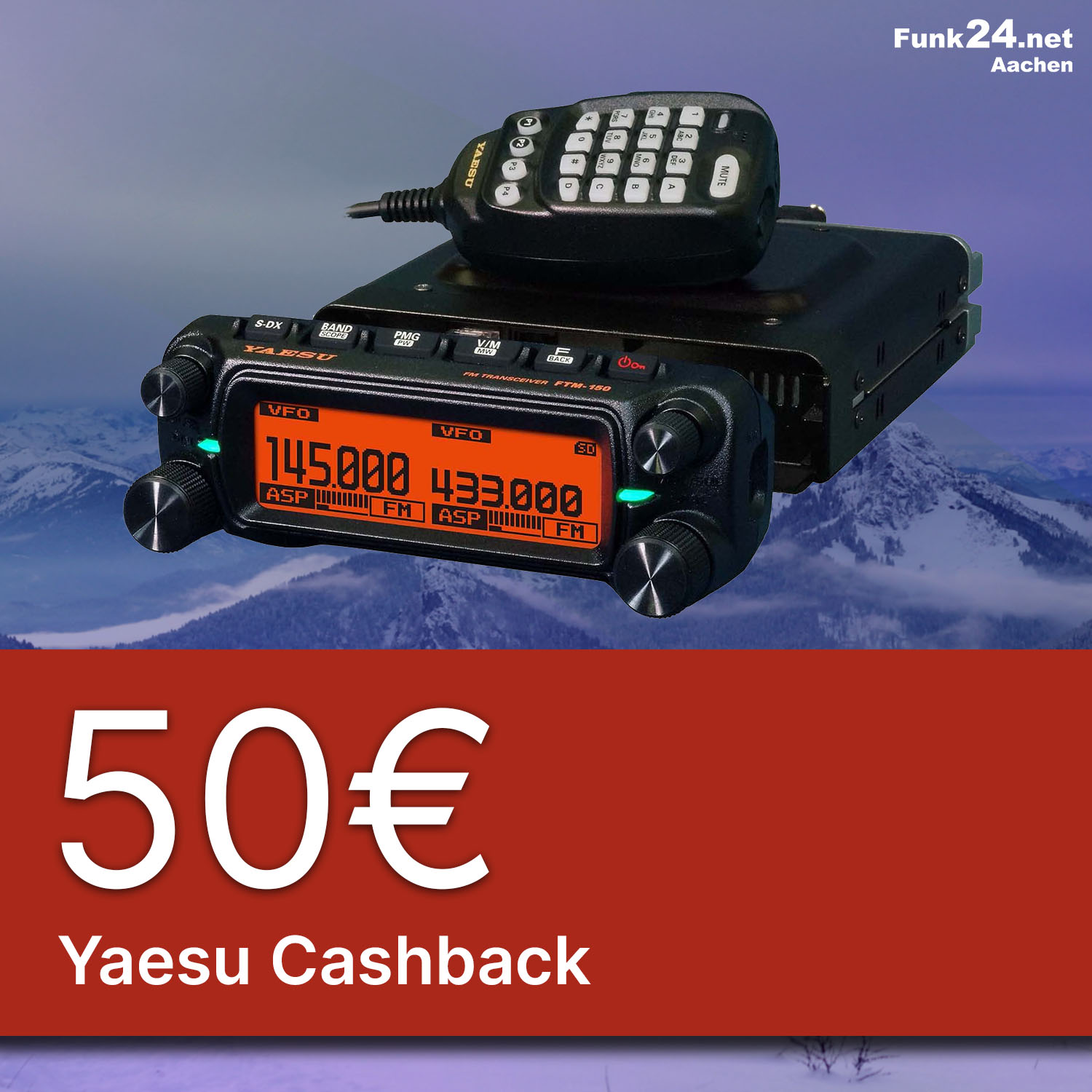 Yaesu FTM-150E ASP 55/50W 144/430MHz FM Dual Band Transceiver