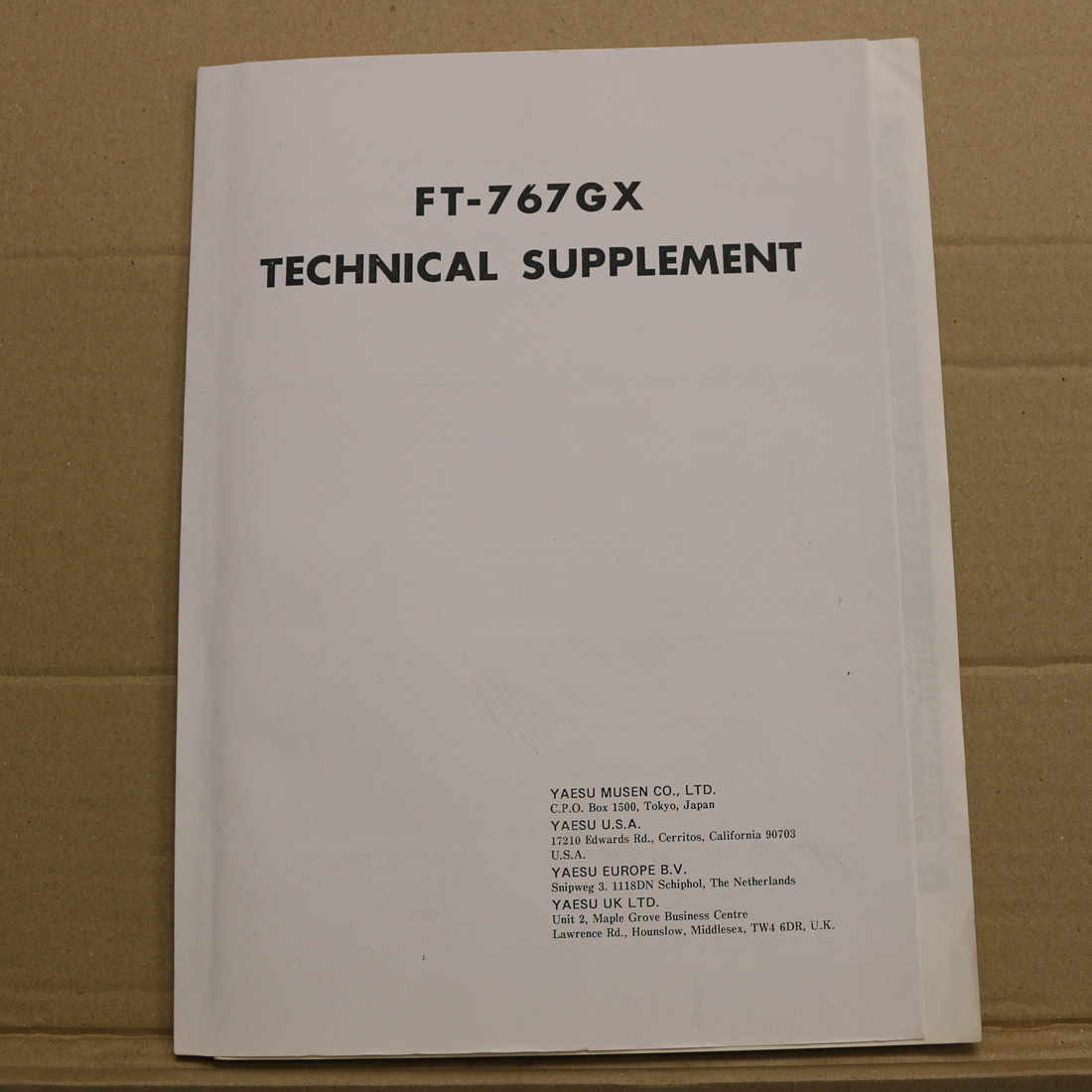 Yaesu FT-767GX Operating Manual