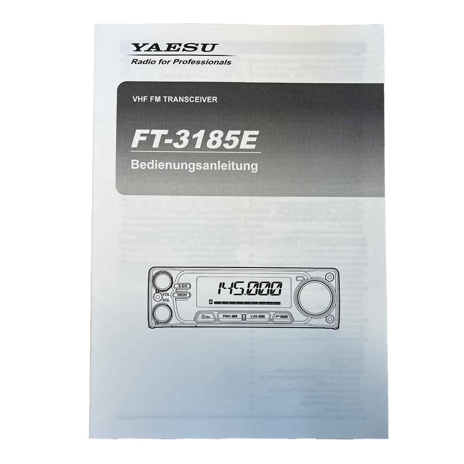 FT-3185E Bedienungsanleitung FT-3185E Bedienungsanleitung