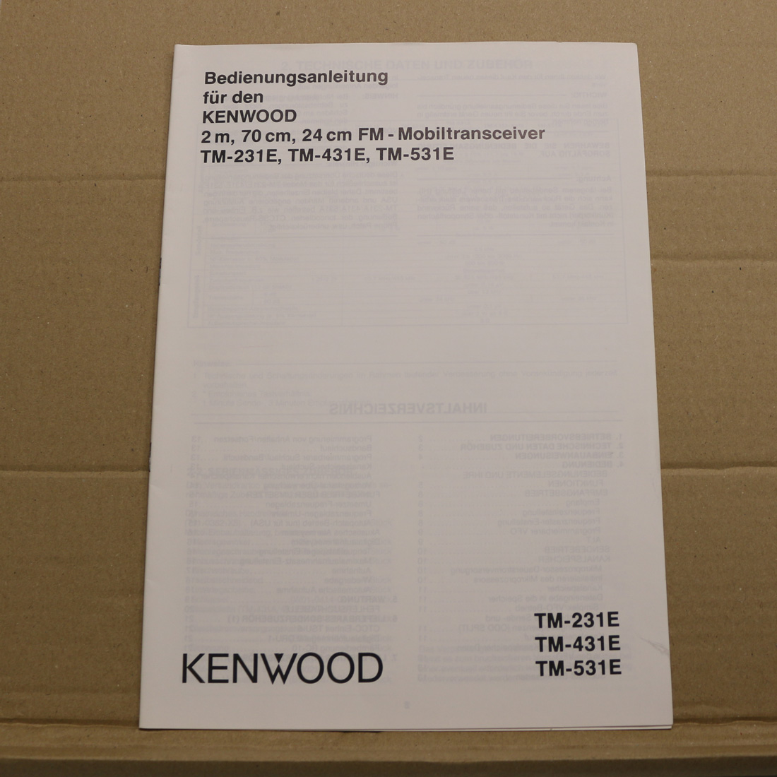 Kenwood TM-231E TM-431E TM-531E Bedienungsanleitung