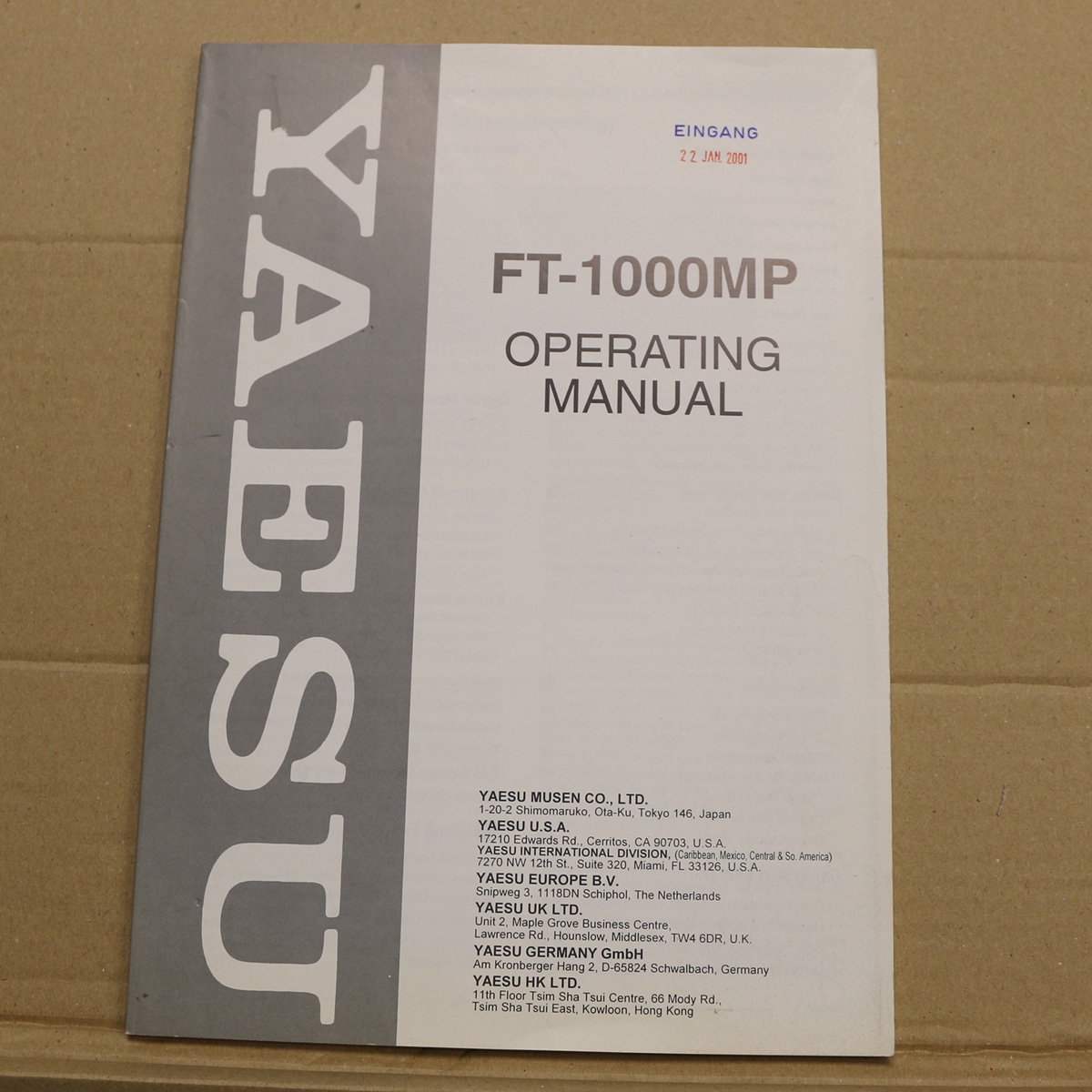 Yaesu FT-1000MP Operating Manual