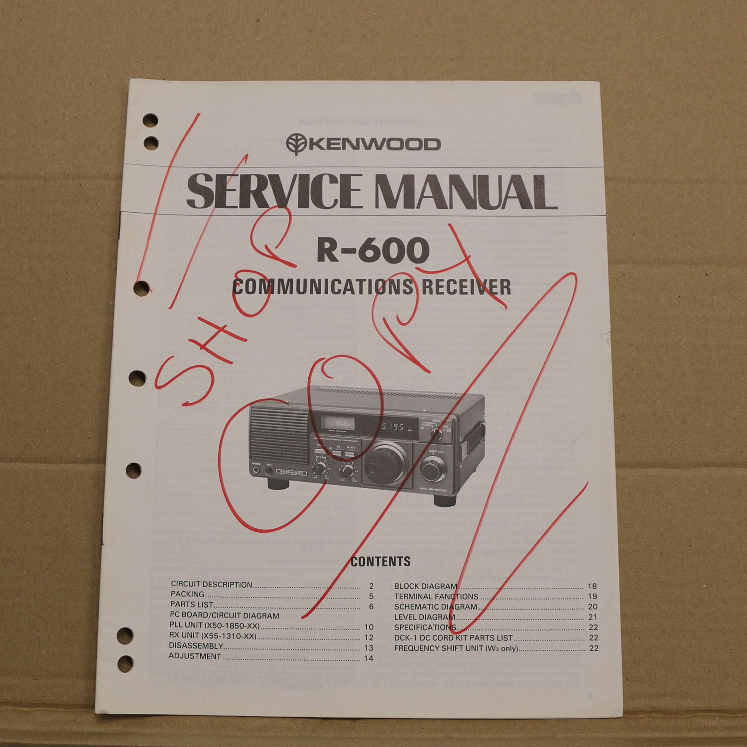 Kenwood R-600 Service Manual