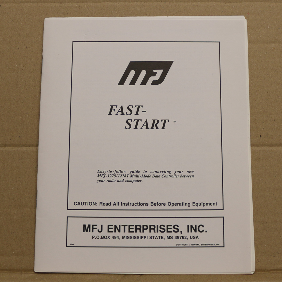 MFJ-12782GRTDd0GK76Fe MFJ MFJ-1278 / -T Fast Start Manual