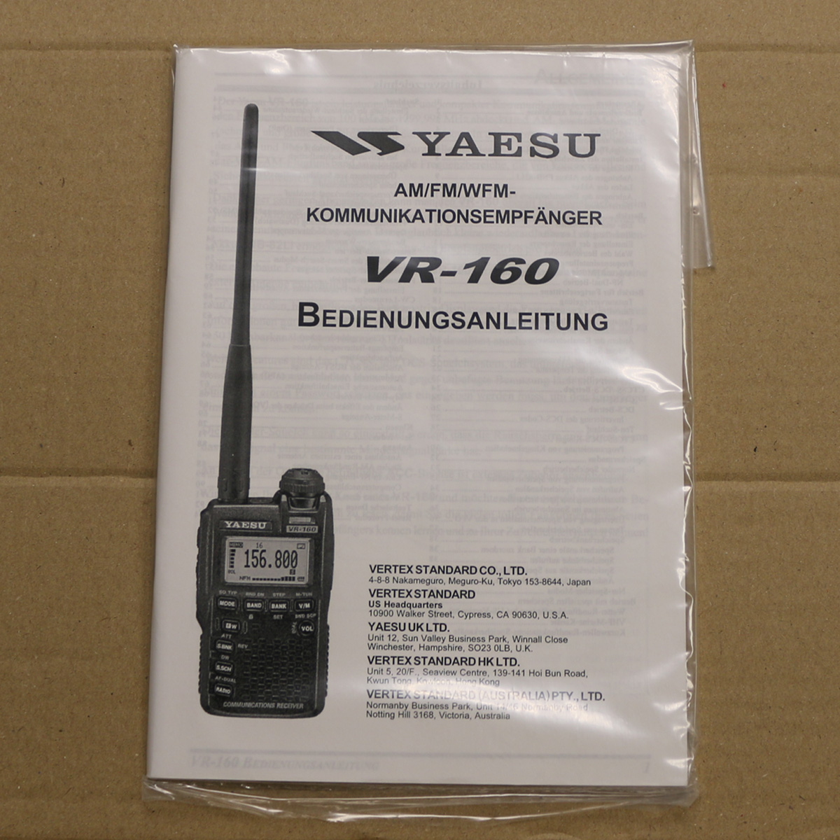 Yaesu VR-160 Bedienungsanleitung