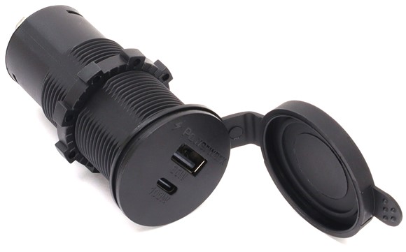 Powerwerx 100W USB-C QC5 & USB-A 36W QC3 Panel Mount