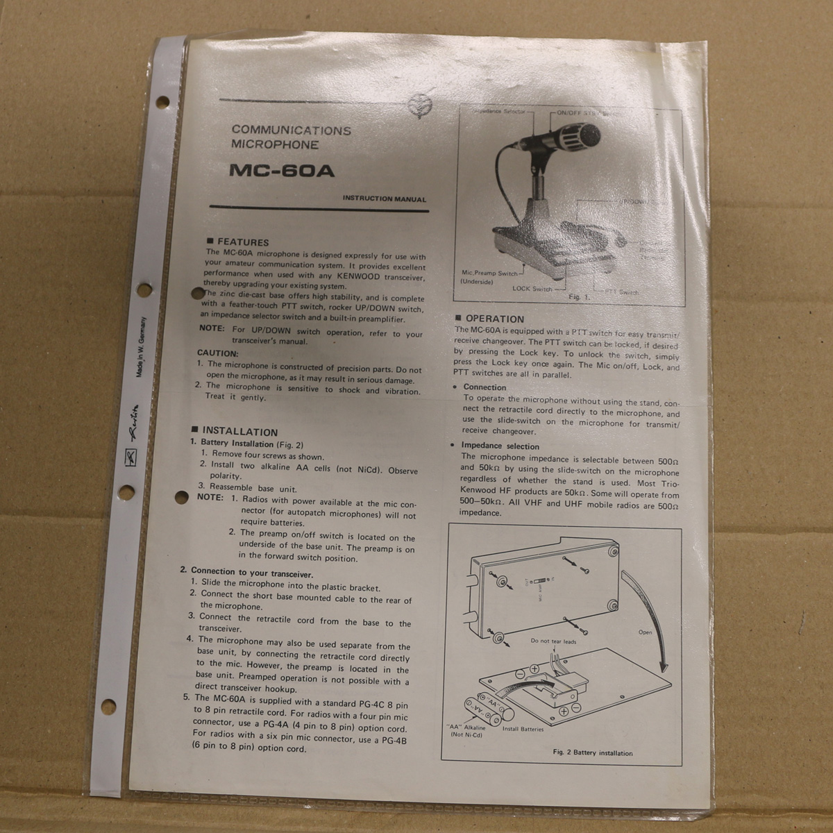 Kenwood MC-60A Instruction Manual
