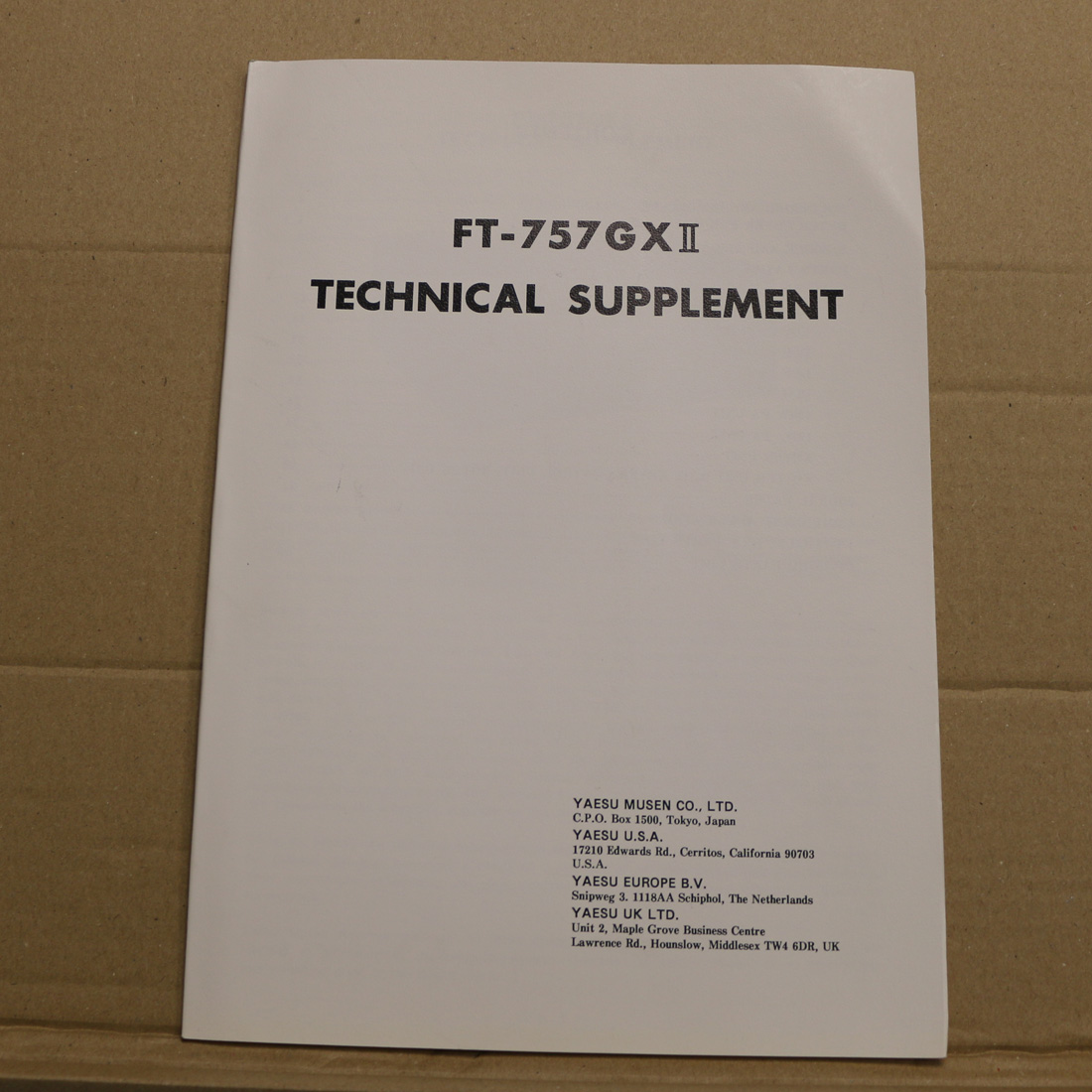 Yaesu FT-757GX2 Technical Supplement