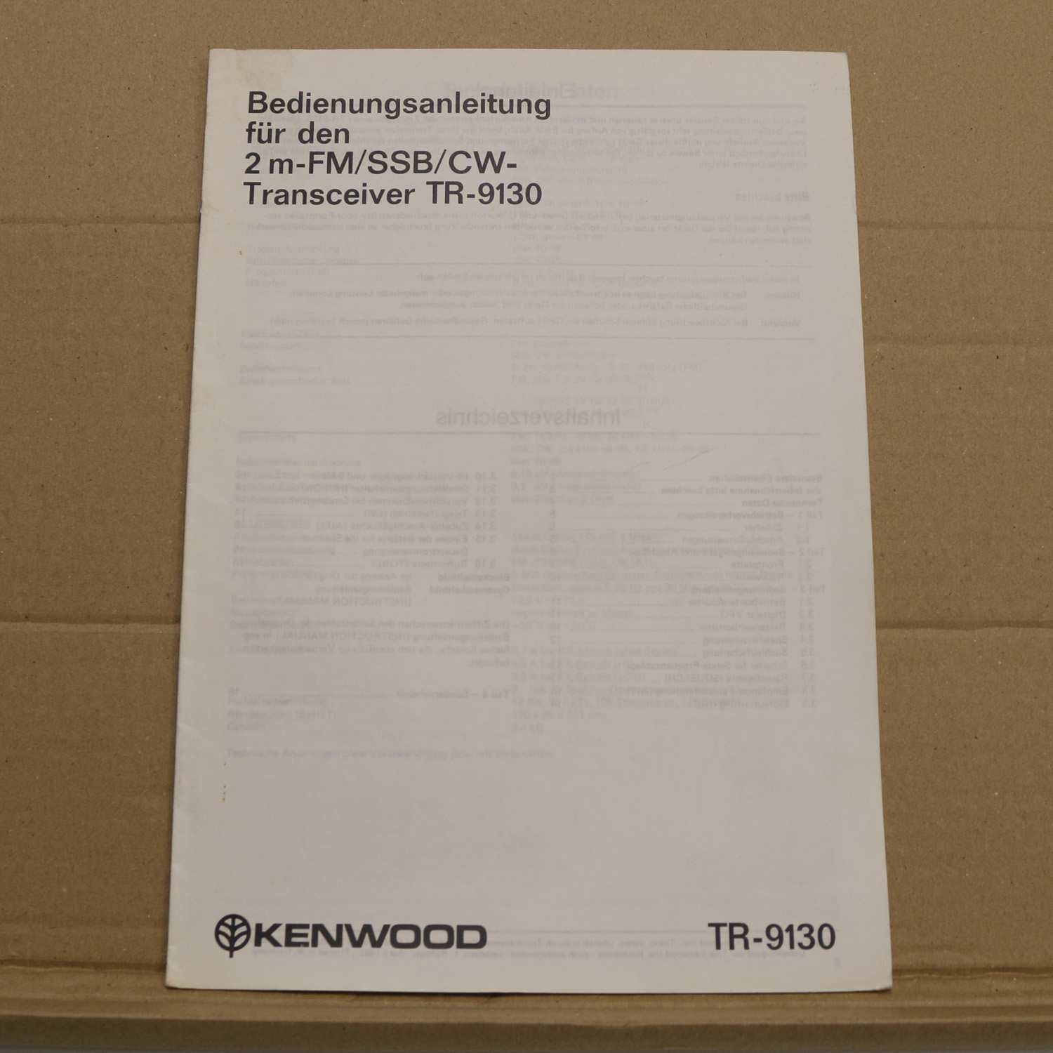 Kenwood TR-9130 Bedienungsanleitung
