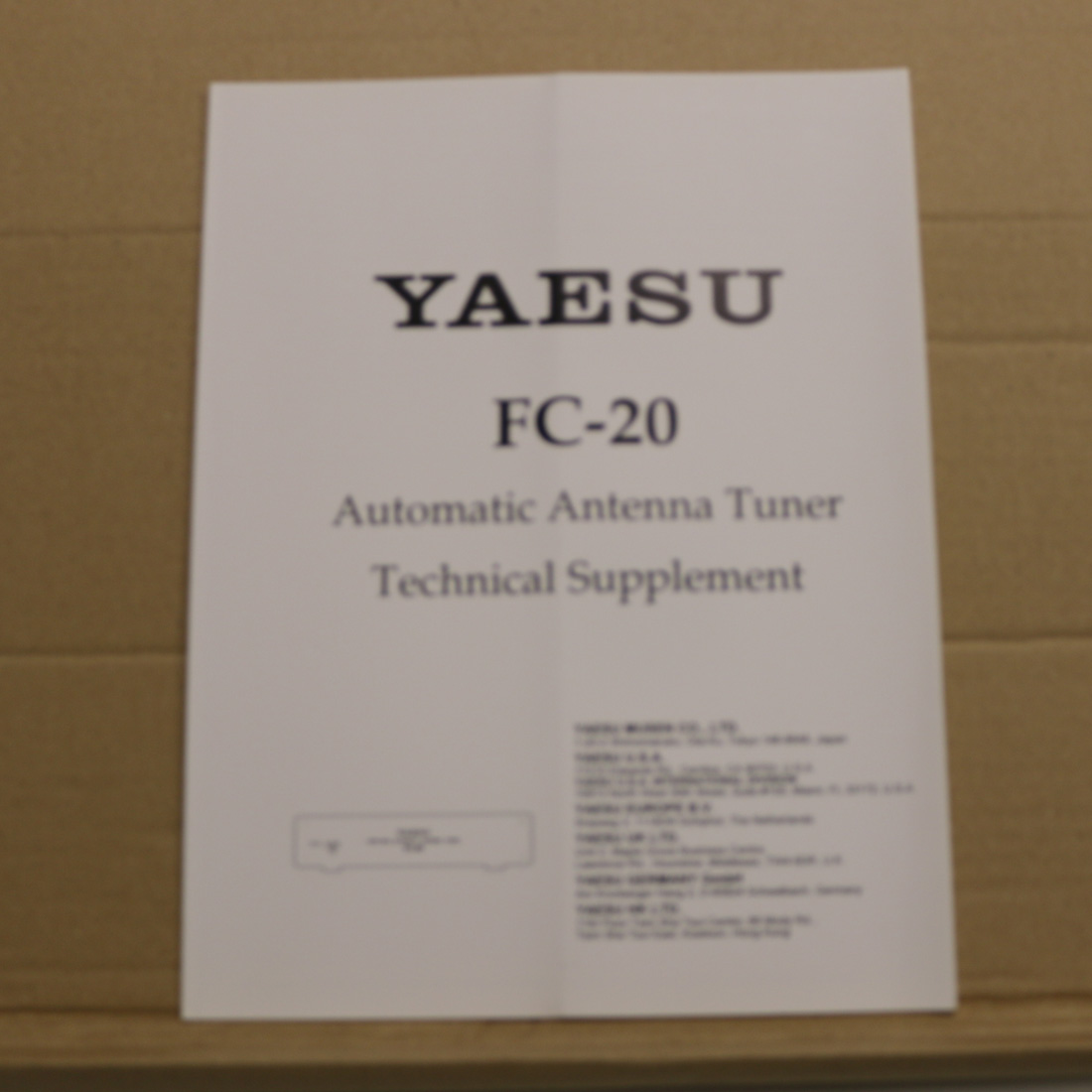 Yaesu FC-20 Technical Supplement