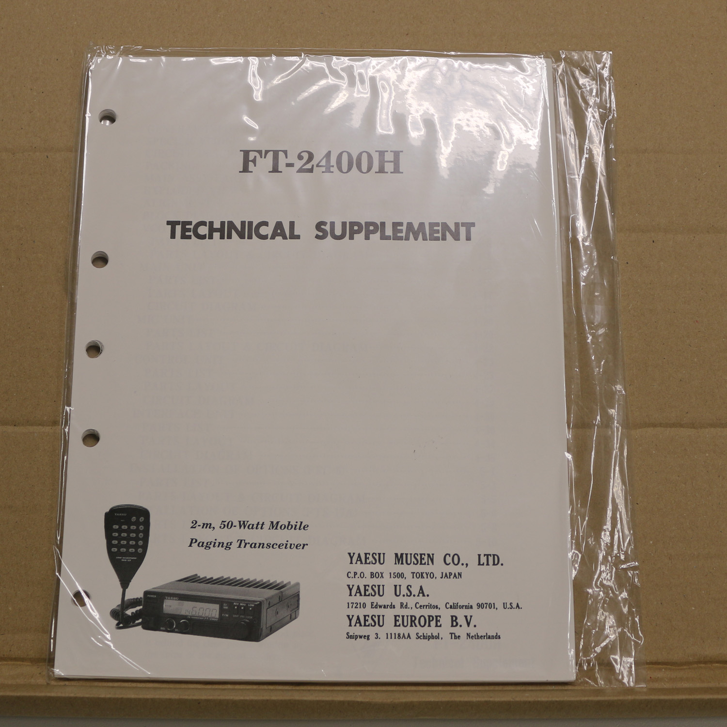Yaesu FT-2400H Technical Supplement