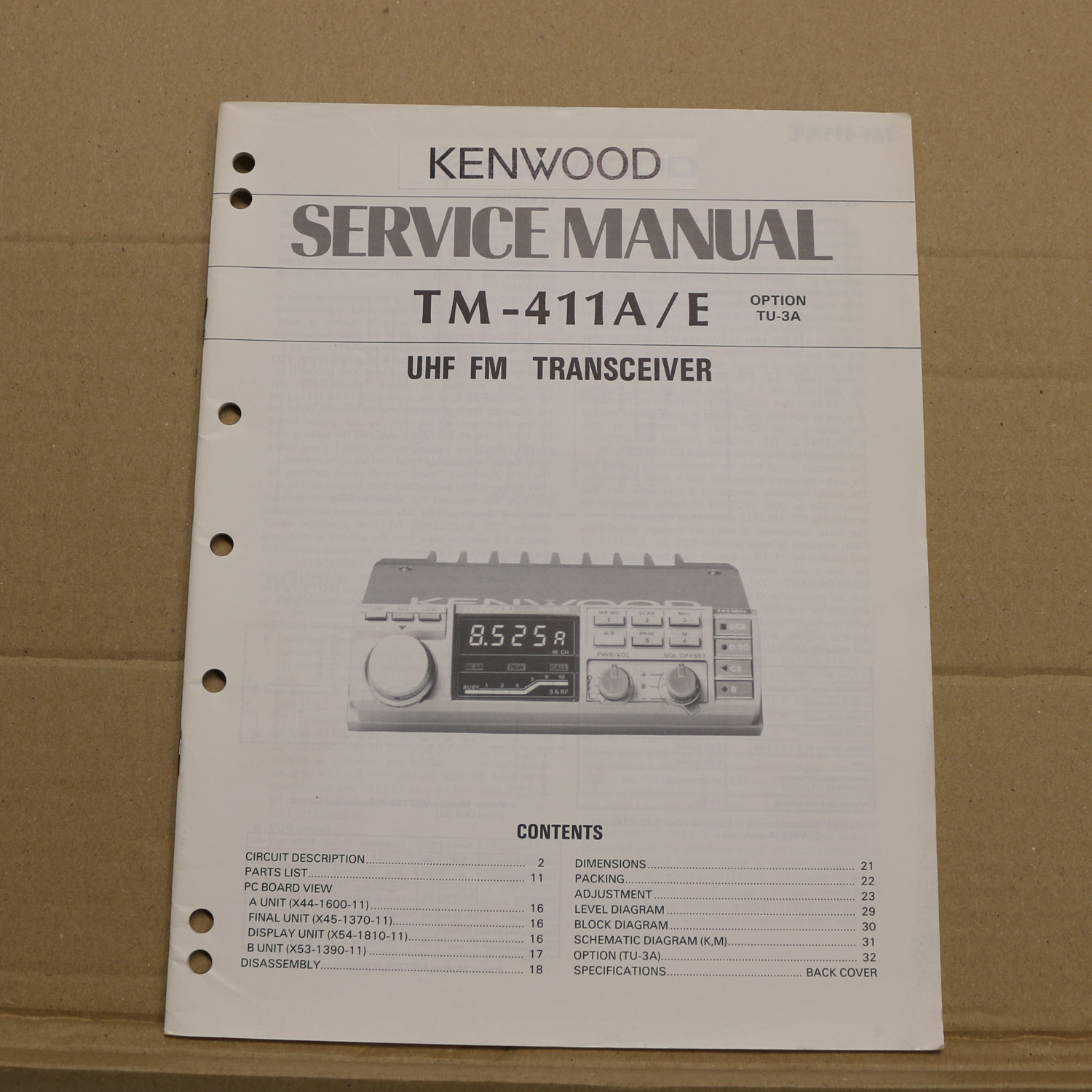 Kenwood TM-411A/E Service Manual