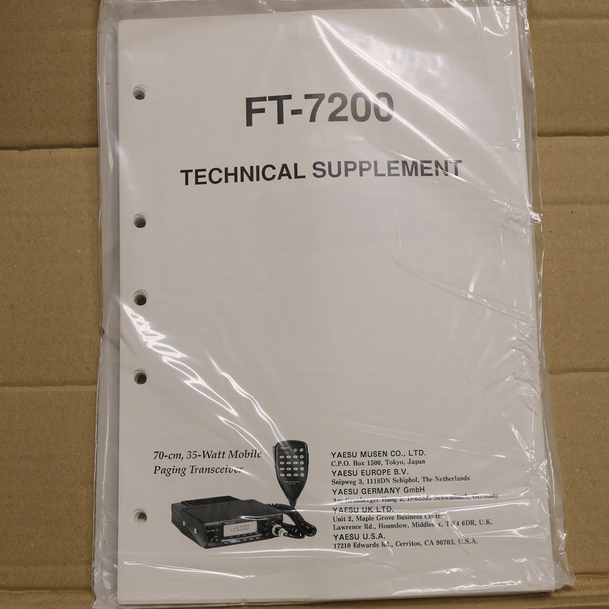 Yaesu FT-7200 Technical Supplement