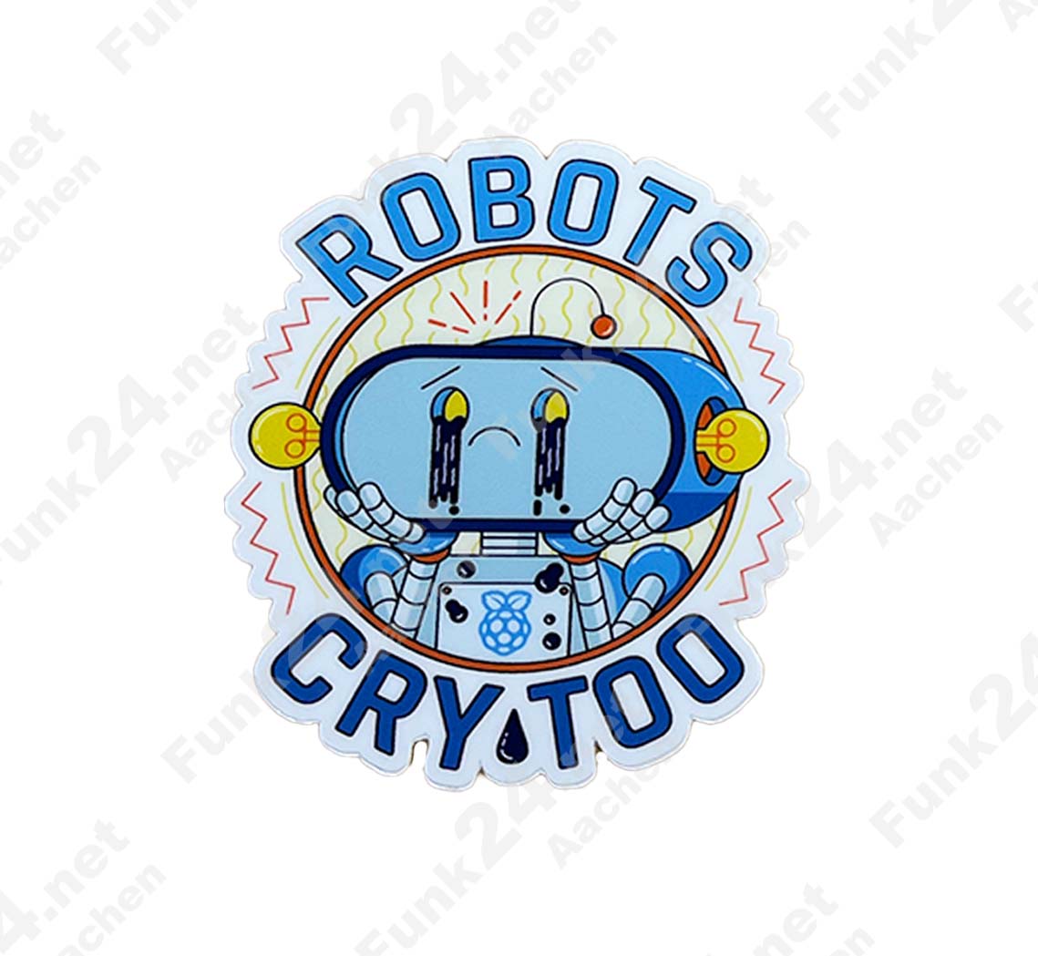 Raspberry Pi Aufkleber / Sticker "Robots cry too"