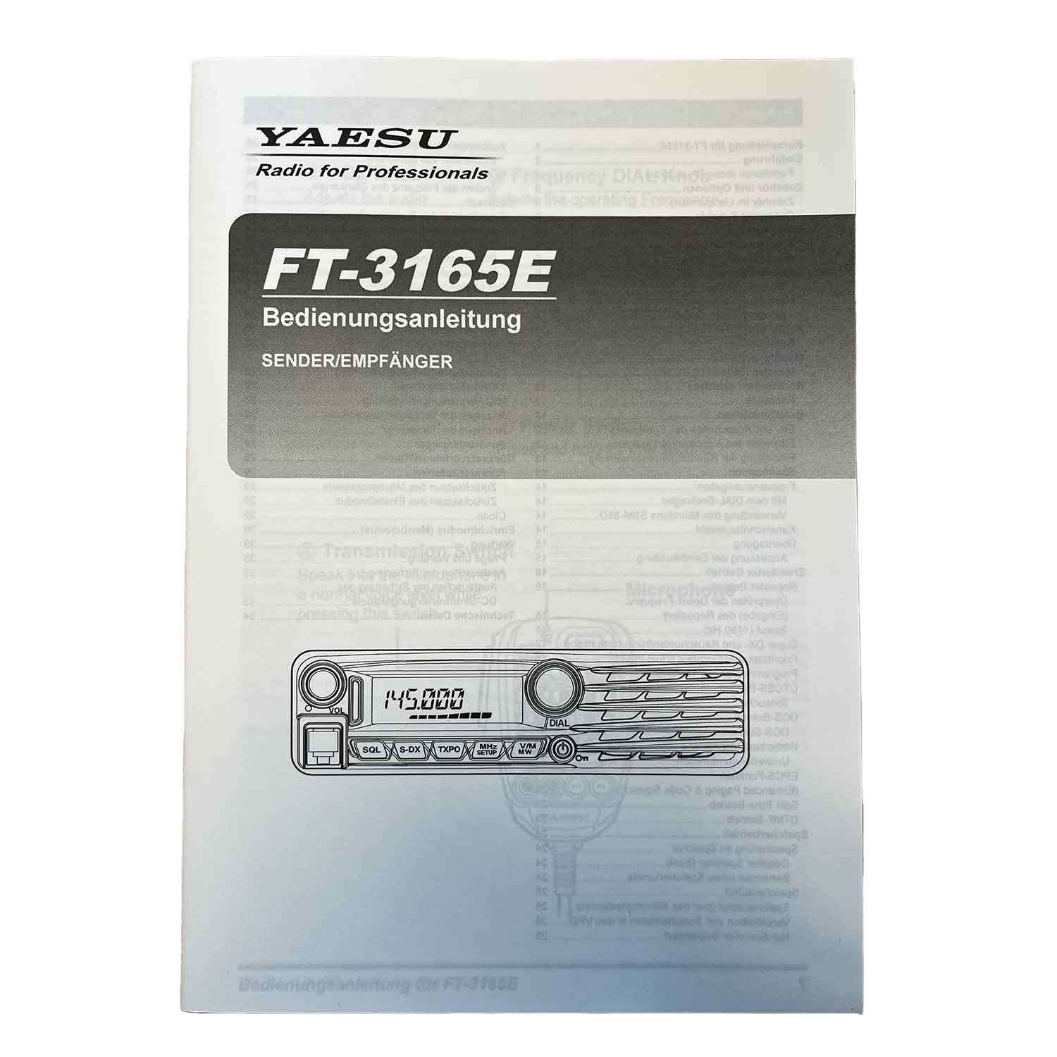 FT-3165E Bedienungsanleitung FT-3165E Bedienungsanleitung